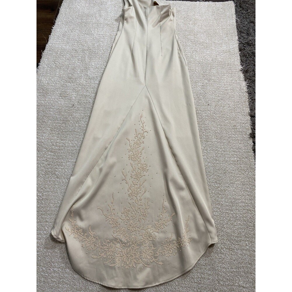 Eureka One Shoulder Beige Embroidered Gown Medium Size M - Picture 15 of 16